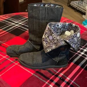 EUC black denim with fabric UGGS